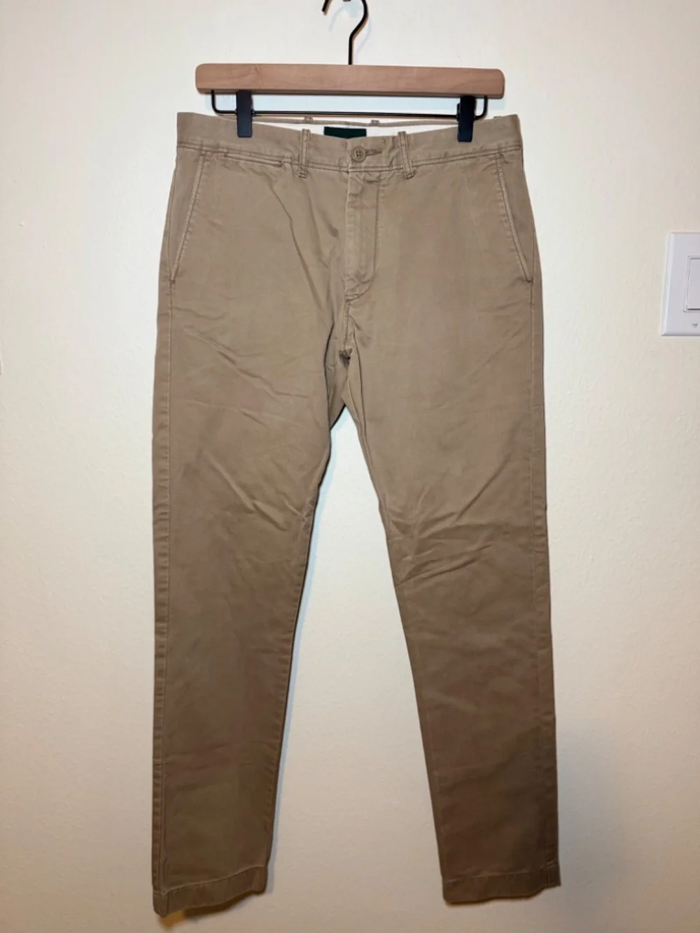 J.Crew Always 484 Slim Chino Pants Mens 30x32 Khaki Tan Cotton Casual Preppy